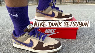 Nike Dunk Low Setsubun Review amp On Feet W Lace Swap [upl. by Nilerual]