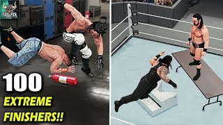 WWE 2K18 Top 100 Extreme Finishers WWE 2K19 Countdown [upl. by Bran]