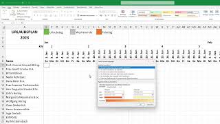 Excel Urlaubsplaner 2025 für Mitarbeiter erstellen  mit Feiertagen Urlaubskalender [upl. by Atika670]