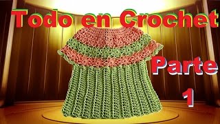 blusa a crochet  paso a paso  tejido para niñas  parte 1 [upl. by Tupler51]