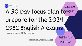 30 Day Focus Plan for CSEC English A with csbainsuccess [upl. by Abbie]