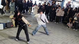 STREET ARTIST YU KAGAWA amp HYOJIN INTERACTIVE HONGDAE BUSKING 240111 [upl. by Lerud]