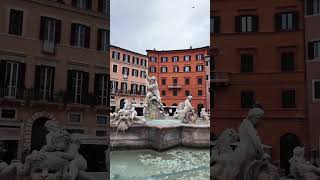 Beautiful piazza navona  the fountian will be open again from january 2025 romeitaly travel arts [upl. by Aicelef]