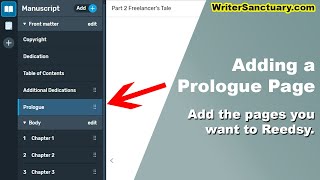 How to Add a Prologue and Other Pages to Reedsy [upl. by Nahsor808]