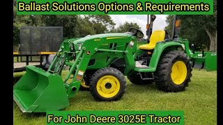 How Much Ballast Do I Need for My John Deere 3025E Tractor Ballast Solutions Options Requirements [upl. by Bree]