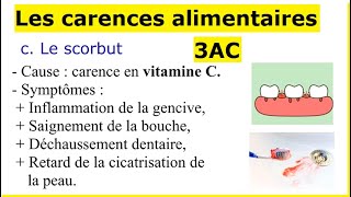 Les carences alimentaires  3AC  الفاقات الغذائية [upl. by Elga]