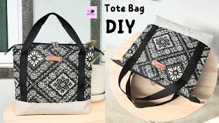 DIY Open Wide Zipper Tote Bag  Zipper Tote Bag Tutorial [upl. by Garratt411]