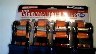 400 lb Capacity 1 in x 15 ft Ratcheting Tie Downs 4 Pc [upl. by Asira]