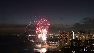 Hilton Fireworks Waikiki Beach [upl. by Ahtel]