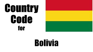 Bolivia Dialing Code  Bolivian Country Code  Telephone Area Codes in Bolivia [upl. by Airehs]