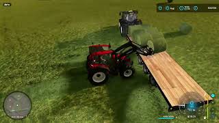 FS22  GRASSLANDS 22 17  LOADING BALES ONTO THE LOWLOADER  BIG LOAD [upl. by Akemehc]