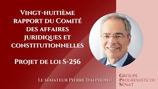 Le sénateur Dalphond prend la parole à létape du rapport du projet de loi S256  5 novembre 2024 [upl. by Erdei]