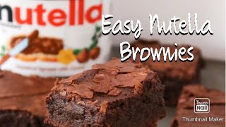 Easy Nutella Brownie Recipe  Recipes with Nutella  Brownies  Nutella Brownies  Easy Dessert [upl. by Nnilsia]