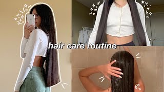 my hair care routine for long and healthy hair 🛁 [upl. by Rana]