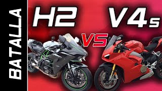 KAWASAKI H2 VS PANIGALE V4 S FULLGASS [upl. by Angelina486]