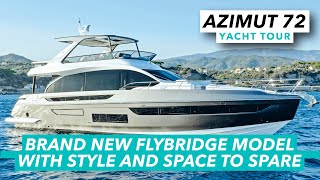 Azimut 72 yacht tour  Brand new flybridge model with style and space to spare  MBY [upl. by Shanta751]