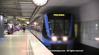 SL Tunnelbana  Metro at Danderyds sjukhus Stockholm Sweden [upl. by Ricky]