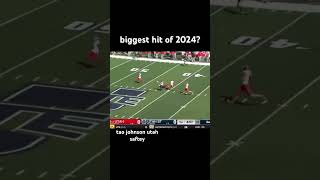 hardest college football hit of 2024  utah and utah state college football highlights [upl. by Lerak]