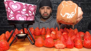 ASMR STRAWBERRY CHOCOLATE FONDUE MUKBANG [upl. by Atteyram]