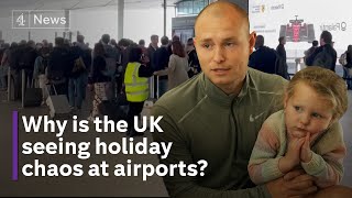 Travel chaos for holidaymakers at UK airports [upl. by Harrow794]