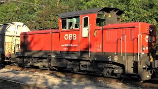 ÖBB Bahnhof Feldkirch Ein und ausfahrende Züge Güterzüge IC 119 CobraLok mit CAT Dosto EC 164 [upl. by Eidroj621]