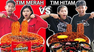 MAKAN PEDAS😡ARIK SAPUTRA DOBEL DATE TANTANGAN MAKANAN PEDAS MERAH VS HITAM 24 JAM  Mikael TubeHD [upl. by Aleina]