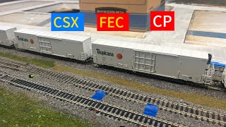 FEC CSX amp CP on the TAMRRC Layout  featuring new sound effects [upl. by Odeen]