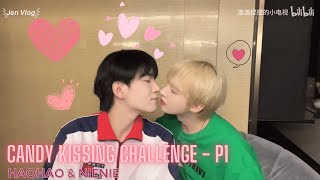 EngsubBL Sweet candy kissing challenge with lovely couple Haohao and Nienie  Part 1 [upl. by Suzette]