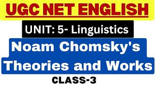 Noam Chomsky Theory of Language  Linguistics in English literature UGC NET English Literature [upl. by Vonnie]