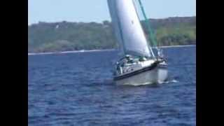 Bayfield B32C sailing with reefed main and staysail [upl. by Jehiah]