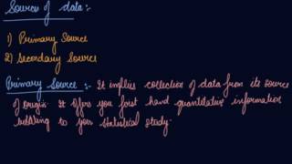 Sources of Data  Class 11 Statistics Collection of Data [upl. by Einaej241]