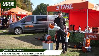 STIHL FRANCE  NOUVEAUX SOUFFLEURS A BATTERIE BGA 160BGA 250 AVEC QUENTIN DELANNOY A SALONVERT 2024 [upl. by Affra856]