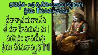 భగవద్గీత  అథ తృతీయోఽధ్యాయః కర్మయోగః శ్లోకము 11 amp 12 మరియు భావము Bhagavad GitaChapter 3 Meaning [upl. by Andromeda624]