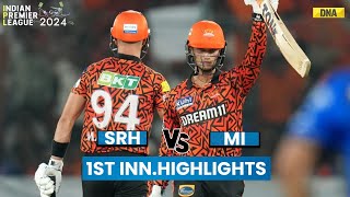 SRH vs MI Highlights 1st Innings Abhishek Travis Klaasen Help Sunrisers Hyderabad Create History [upl. by Melton]