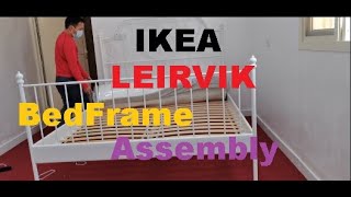 IKEA LEIRVIK Bed Frame Assembly [upl. by Shirk]