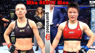 ROBBERY Who REALLY Won Rose Namajunas vs Zhang Weili 2 [upl. by Juakn914]