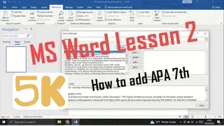 How to add APA 7th Edition to Ms wordsinhala [upl. by Hymie]