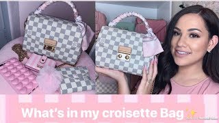 Whats in my Bag Louis Vuitton Damier Azur Croisette [upl. by Haile]