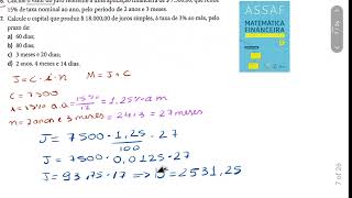 6Calcule o valor do juro referente a uma aplicação financeira de 750000 que rende 15 de taxa nomi [upl. by Mohandis]