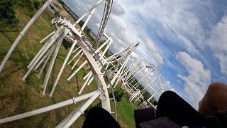 Monster Most Intense Invert weve ridden a Raptor Clone No mid course Trim Brake On Ride POV [upl. by Ahsienyt]