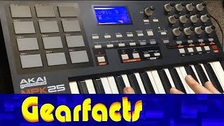 Akai MPK25 Midi  USB controller demo and tour [upl. by Kariv]