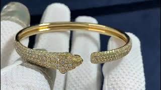 Cartier 18k Yellow Gold Diamond Emerald Panthère de Cartier Bracelet N6718117 [upl. by Idas]