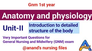 GNM Anatomy amp physiology UnitII Questions UnitII Introduction to detailed structure of the body [upl. by Benita167]