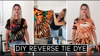 So geht´s richtig DIY Reverse Tie Dye  TShirts mit Bleiche färben und batiken  Anleitung [upl. by Ylrevaw]