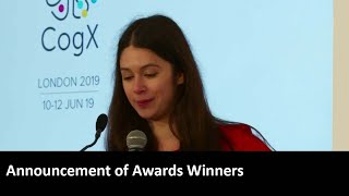 Announcement of Awards Winners  CogX 2019 [upl. by Blodgett]