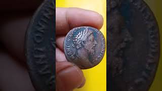 Ancient Roman AE Sestertius of Emperor Antoninus Pius  Salus [upl. by Nwahsek]