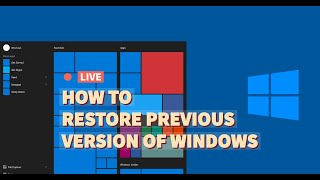 How to restore previous version of Windows [upl. by Negris]