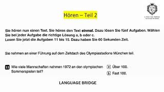 Goethe Zertifikat B1  Model Test5 l Hören B1  Hören mit Lösungen  Languagebridge001 [upl. by Kristoffer]