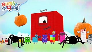 Halloween in Numberland 🎃 Number Magic 👻 Counting to 1000000  Numberblocks [upl. by Nhabois]