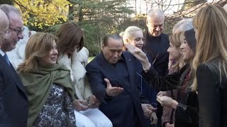 Pranzo di Natale di Berlusconi con i vertici di Forza Italia il video [upl. by Scevor]